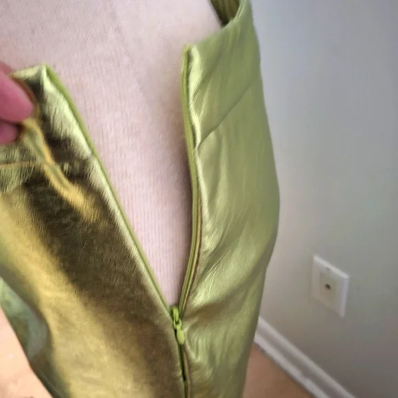 Fashion Nova- Farrow Faux Leather Metallic Maxi Skirt- W Sz Medium - Picture 6 of 8